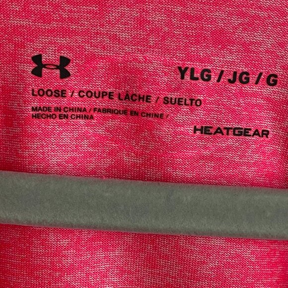 Under Armour pink dri fit short sleeve shirt womens size YM & YLG - Picture 2 of 11